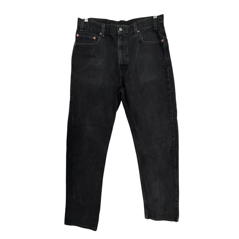 Vintage Levis 505 Y2K Jeans Mens 34x33 Black Regular Fit Straight Leg Dark Wash